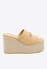 Gucci 105 Monogram Wedge Sandals Beige 855052-AADWE-9702