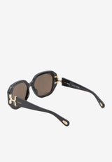 Chloé Marcie Square Sunglasses Gray CH0236S56--001