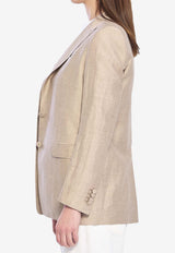 Tagliatore Single-Breasted Buttoned Blazer Brown JBERTHA-A40008-T1305