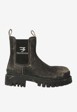 Balenciaga Chelsea Distressed Strike Ankle Boots Black 854082-WB228-1919
