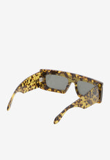 Alaïa Rectangular Mask Sunglasses Gray AA0099S003--300