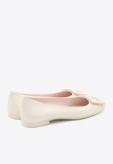 Roger Vivier U Look Patent Leather Ballet Flats Cream RVW66834910-D1P-C019