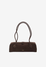 Alaïa Medium Le Teckel Nubuck Leather Shoulder Bag Brown AA1S06033CA214--741