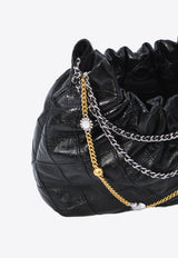 Tory Burch Mini Fleming Drawstring Shoulder Bag Black 164022--001