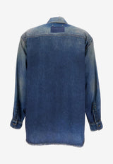 Golden Goose DB Denim Print Long-Sleeved Shirt Blue GWP02525-P002406-50100