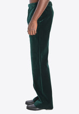 Gucci Velvet Straight-Leg Pants Green 852698-Z7AR7-3089