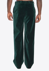 Gucci Velvet Straight-Leg Pants Green 852698-Z7AR7-3089