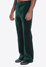 Gucci Velvet Straight-Leg Pants Green 852698-Z7AR7-3089