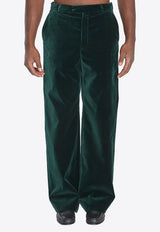 Gucci Velvet Straight-Leg Pants Green 852698-Z7AR7-3089