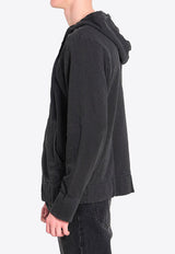 James Perse Zip-Up Hooded Sweatshirt Black MXA2130--CRN