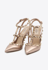 Valentino Rockstud 95 Laminated Leather Pumps Rose Gold 8W2S0393-QKH-GF9