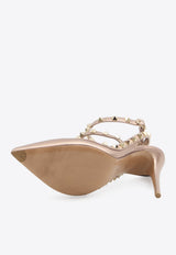 Valentino Rockstud 95 Laminated Leather Pumps Rose Gold 8W2S0393-QKH-GF9