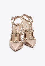 Valentino Rockstud 95 Laminated Leather Pumps Rose Gold 8W2S0393-QKH-GF9