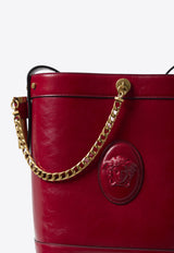 Versace Medusa Grained Leather Bucket Bag Red 1023460-1A17453-1RF1J