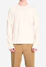 James Perse Crewneck Ribbed Sweatshirt Cream MXA3278--LATTE