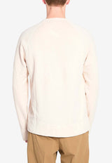 James Perse Crewneck Ribbed Sweatshirt Cream MXA3278--LATTE