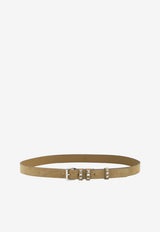 Valentino Rockstud Suede Belt Beige 8Y2T0SV3-TVW-RDX