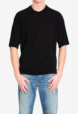 Roberto Collina Solid Crewneck T-shirt Black 261MYA11021--09