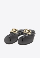 Dolce & Gabbana DG Logo Thong Sandals Black CW2418-AY817-8E831
