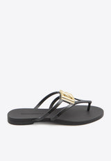 Dolce & Gabbana DG Logo Thong Sandals Black CW2418-AY817-8E831