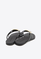 Dolce & Gabbana DG Logo Thong Sandals Black CW2418-AY817-8E831