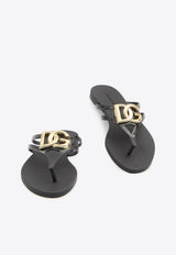 Dolce & Gabbana DG Logo Thong Sandals Black CW2418-AY817-8E831