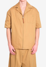 Loewe Zip-Up Casual Shirt Beige H526Y05WGE--3430
