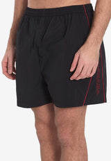 Balenciaga Logo Print Bermuda Shorts Black 814568-TRO32-1000