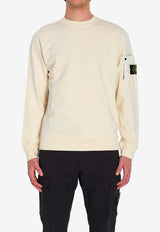 Stone Island Logo Patch Crewneck Sweatshirt Ivory L1S156100019-S0410-V0093