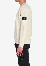 Stone Island Logo Patch Crewneck Sweatshirt Ivory L1S156100019-S0410-V0093