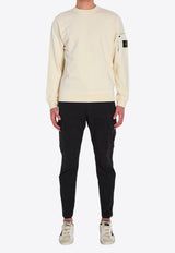 Stone Island Logo Patch Crewneck Sweatshirt Ivory L1S156100019-S0410-V0093
