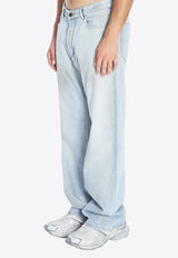 Balenciaga Distressed Relaxed Jeans Blue 851352-TTW7-4200