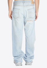 Balenciaga Distressed Relaxed Jeans Blue 851352-TTW7-4200