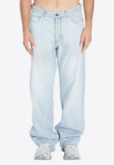 Balenciaga Distressed Relaxed Jeans Blue 851352-TTW7-4200