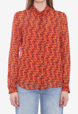 Gucci Printed Silk Shirt Orange 832898-Z7AP1-7033