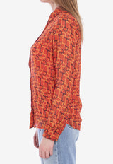 Gucci Printed Silk Shirt Orange 832898-Z7AP1-7033