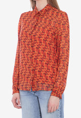 Gucci Printed Silk Shirt Orange 832898-Z7AP1-7033