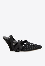 Jacquemus 80 Woven Wedge Pumps Black FOW00196A-W00816-990