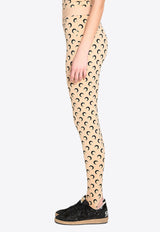 Marine Serre Moon Printed Leggings Nude WPA111AC-JER0001-TA10