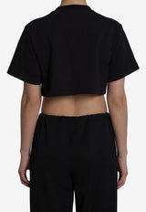 Balenciaga Cropped Jersey T-shirt Black 871735-TUVA2-1000