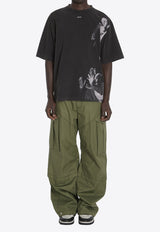 Off-White Wide-Leg Cargo Pants Green OMCF042F24-FAB001-5810