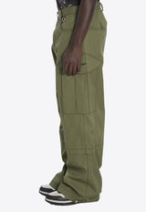 Off-White Wide-Leg Cargo Pants Green OMCF042F24-FAB001-5810