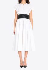 Alaïa Belted Midi Dress White AA9R2890T611C--000