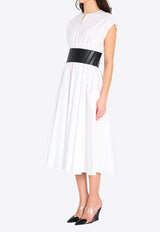 Alaïa Belted Midi Dress White AA9R2890T611C--000