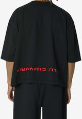 Willy Chavarria Welcome To America Oversized T-shirt Black WCJSY0220--001