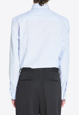 Gucci Web Stripe Buttoned Shirt Blue 852707-ZAS5W-4305