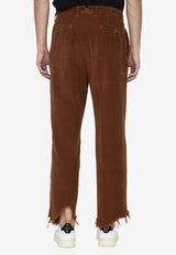 Incotex Red X Facetasm Fringed Hem Corduroy Pants Cognac FTP001-FX003-641