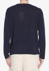 Roberto Collina Knitted Crewneck Sweater Blue 261MYA11001--10