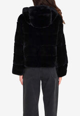 Yves Salomon Reversible Rabbit Fur Jacket Black 26WYV30158-REXX-C99