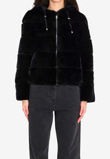 Yves Salomon Reversible Rabbit Fur Jacket Black 26WYV30158-REXX-C99